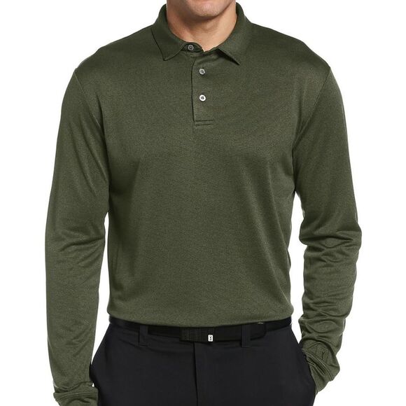 PGA Tour Men's AirFlux™ Mesh Golf Polo long sleeve Shirt KOMBU GREEN M nwt - Picture 1 of 12